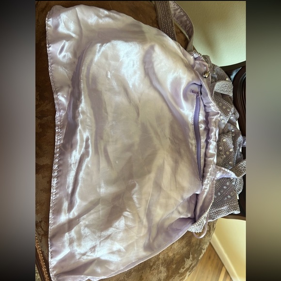 Boho Lavender and bead bucket drawstring shoulder bag - Picture 12 of 14